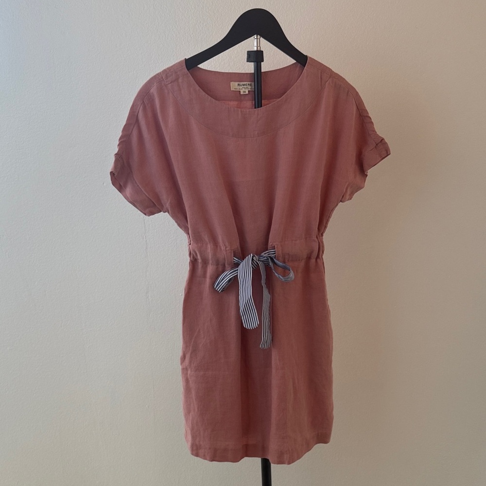 Rumere Atelier Dusty Pink Dress with Striped Belt Size 38 (US 4/6)
